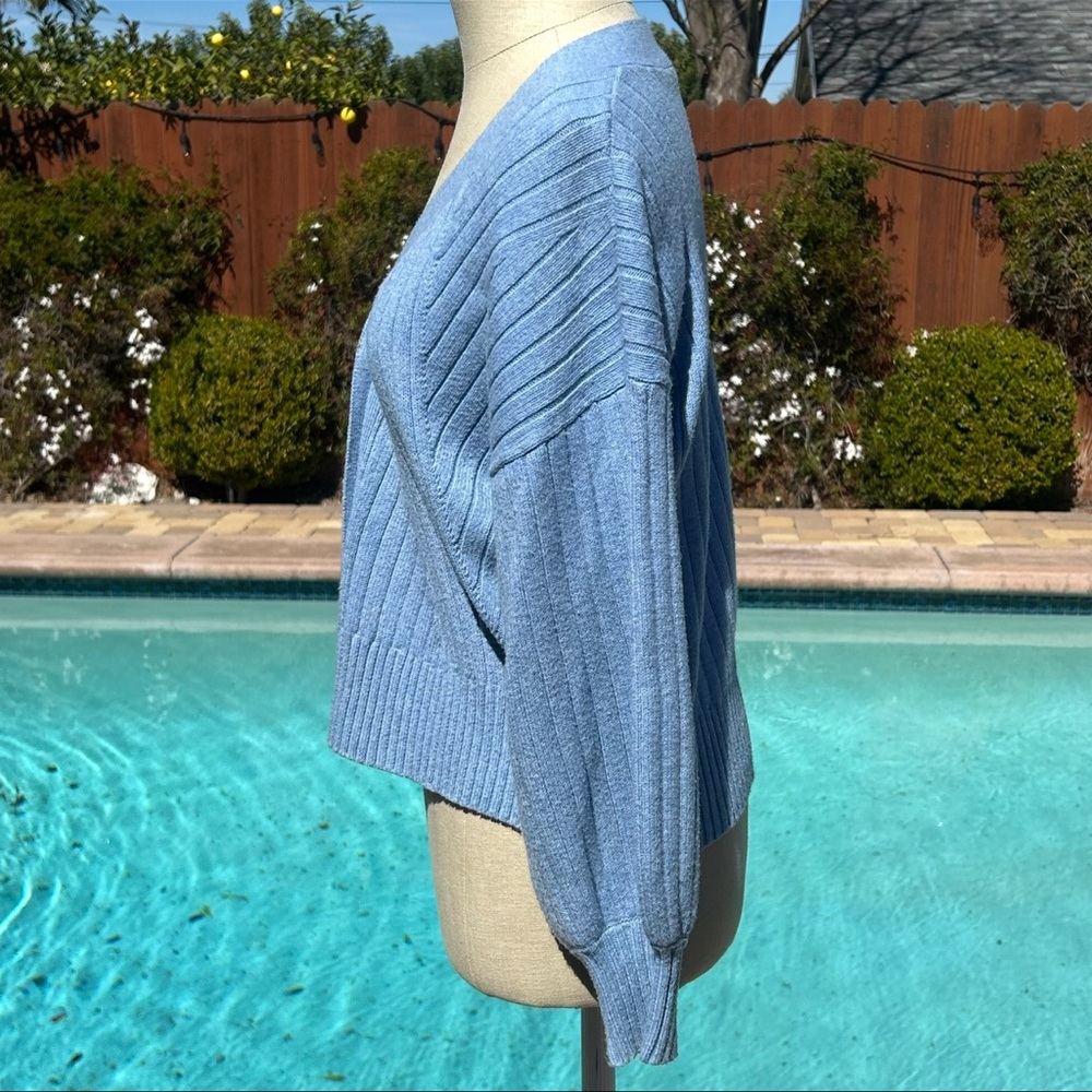 CAbi Scenic Baby Blue Ribbed Cardigan Sweater - Picture 4 of 8